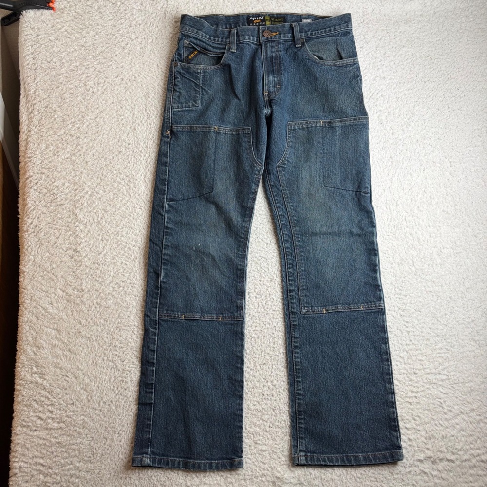 Ariat Rebar M5 Straight Leg Double Knee Work Jeans Mens 33x32 (31) Blue